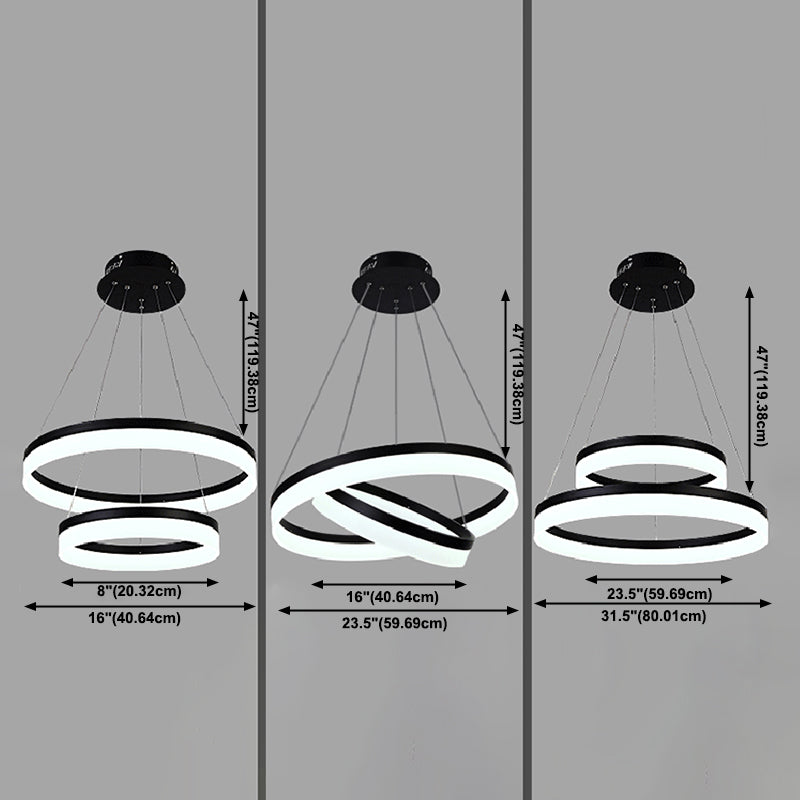 Stile moderno a pendente a pendente a pendente mutile Metal Mutil Luci sospese Apparecchio di illuminazione sospeso