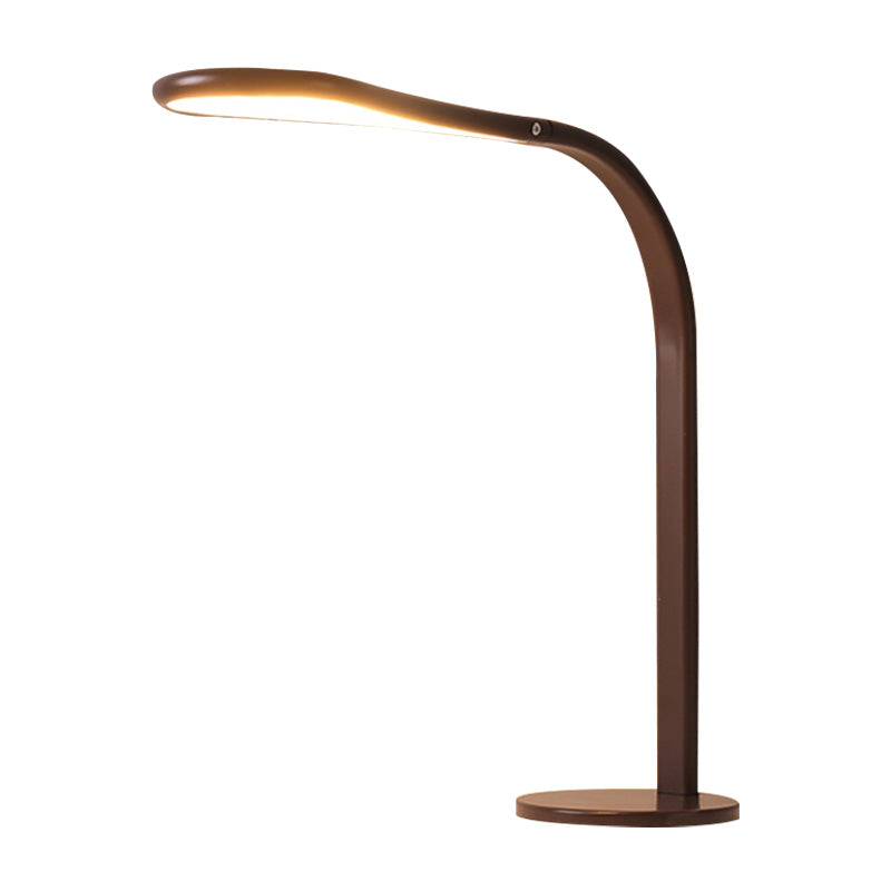 Droplet Task Light Contemporary Acrylic LED Coffee Small Desk Lamp with Metal Curved Arm, Warm/White Light
