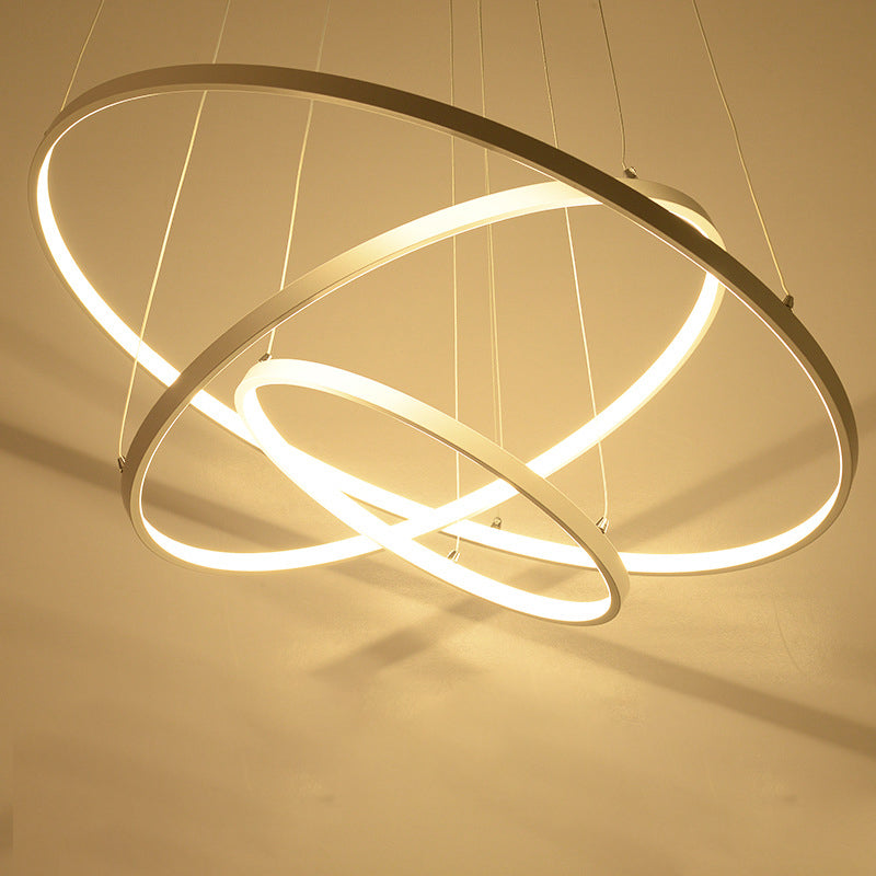 Modern Style Multi-Tier Pendant Chandelier Metal Mutil Lights Suspended Lighting Fixture in White