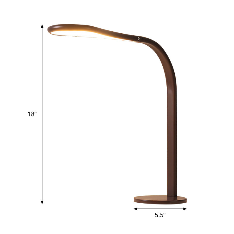 Droplet Task Light Contemporary Acrylic LED Coffee Small Desk Lamp with Metal Curved Arm, Warm/White Light