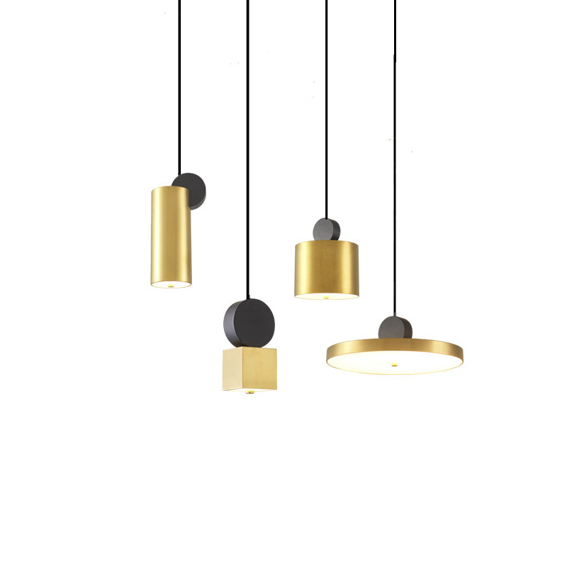Contemporary Geometric Shaped Drop Pendant Metal 1 Light Suspension Light