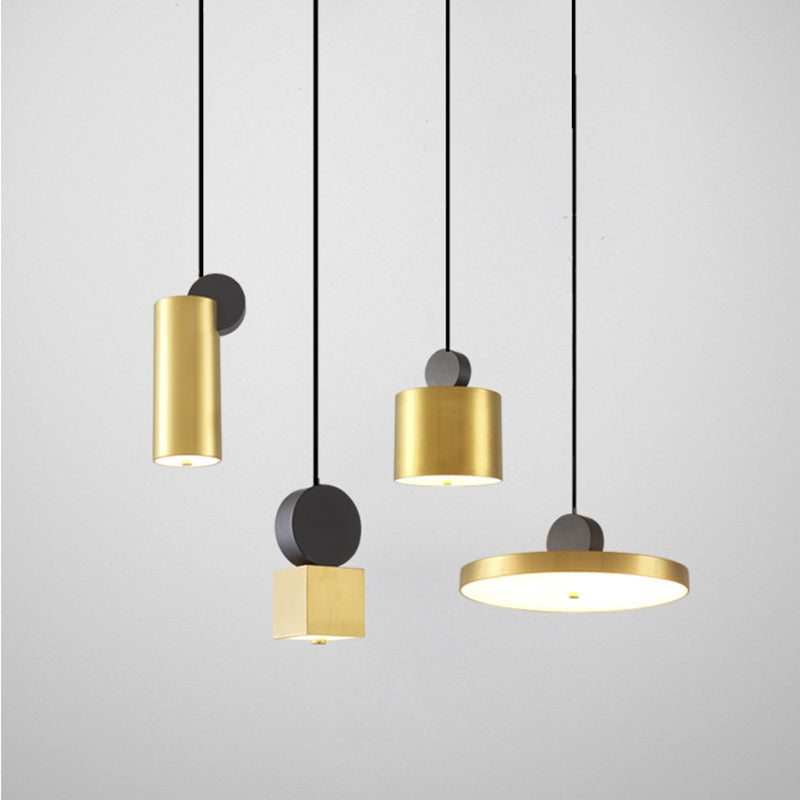 Contemporary Geometric Shaped Drop Pendant Metal 1 Light Suspension Light