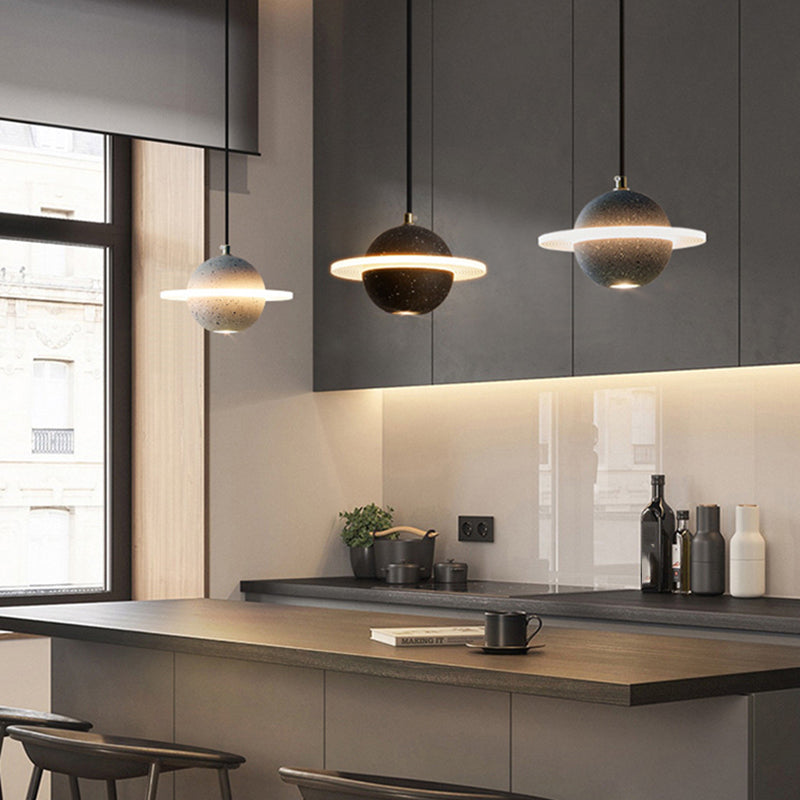 Runden Lichthänger moderner Zement 1 Leuchte LED Hanging Leuchten