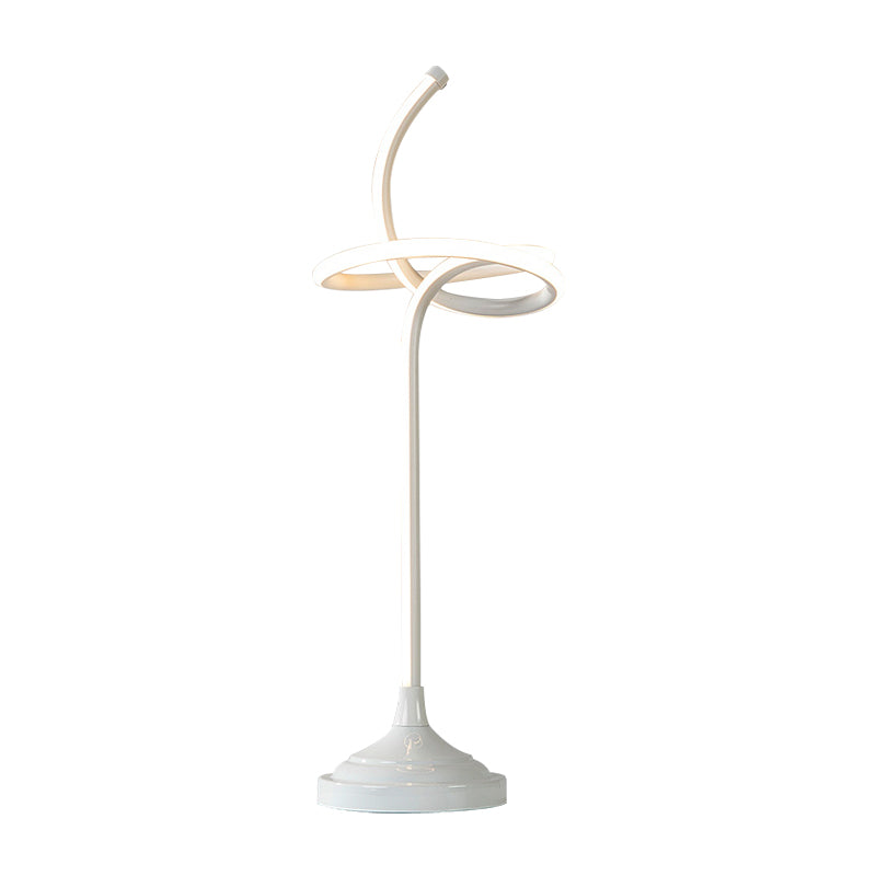 Witte Swirly Task Lighting Modernisme LED-nachttafellamp van acryl in warm/wit licht