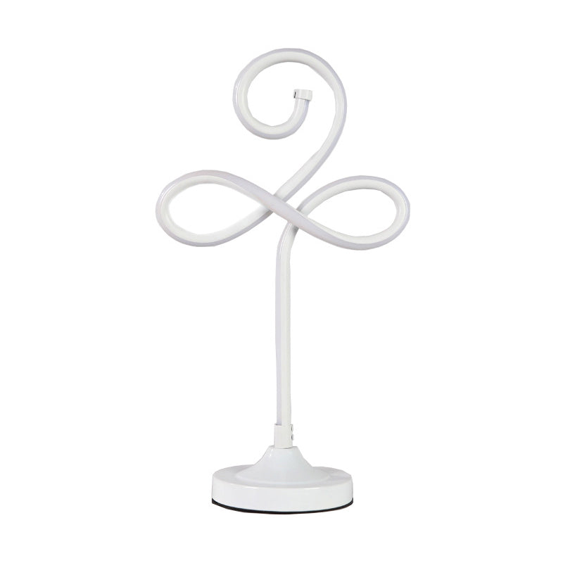 LED Living Room Task Lighting Modern White Nightstand Lamp with Twist Acrylic Shade in Warm/White Light