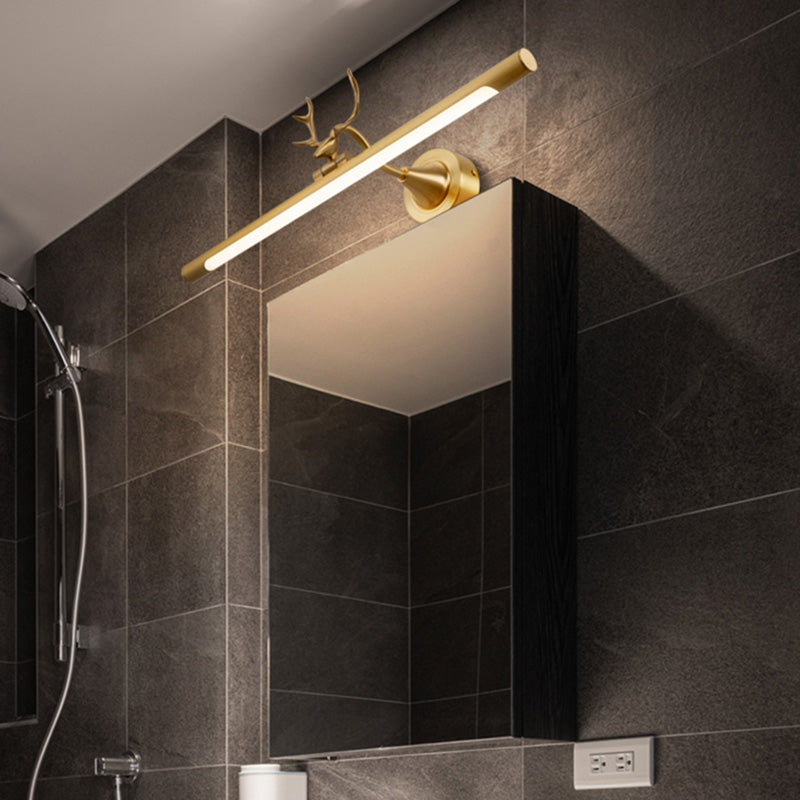 Postmodern Antlers Wall Sconce Gold One-Blub Metal Wall Mounted Lamps for Bathroom