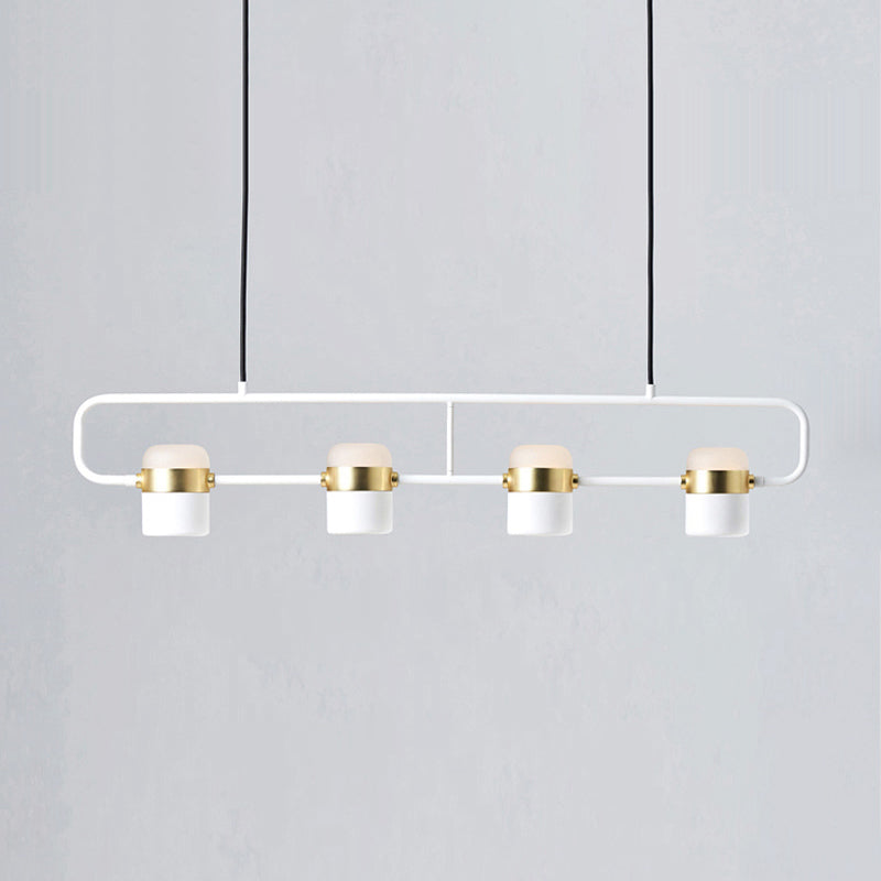 Lampade cilindriche dell'isola moderna lampada lampadario per l'isola multi-testa con ombra acrilica