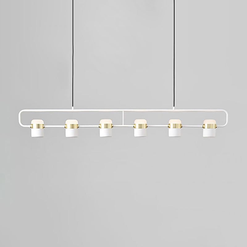 Lampade cilindriche dell'isola moderna lampada lampadario per l'isola multi-testa con ombra acrilica