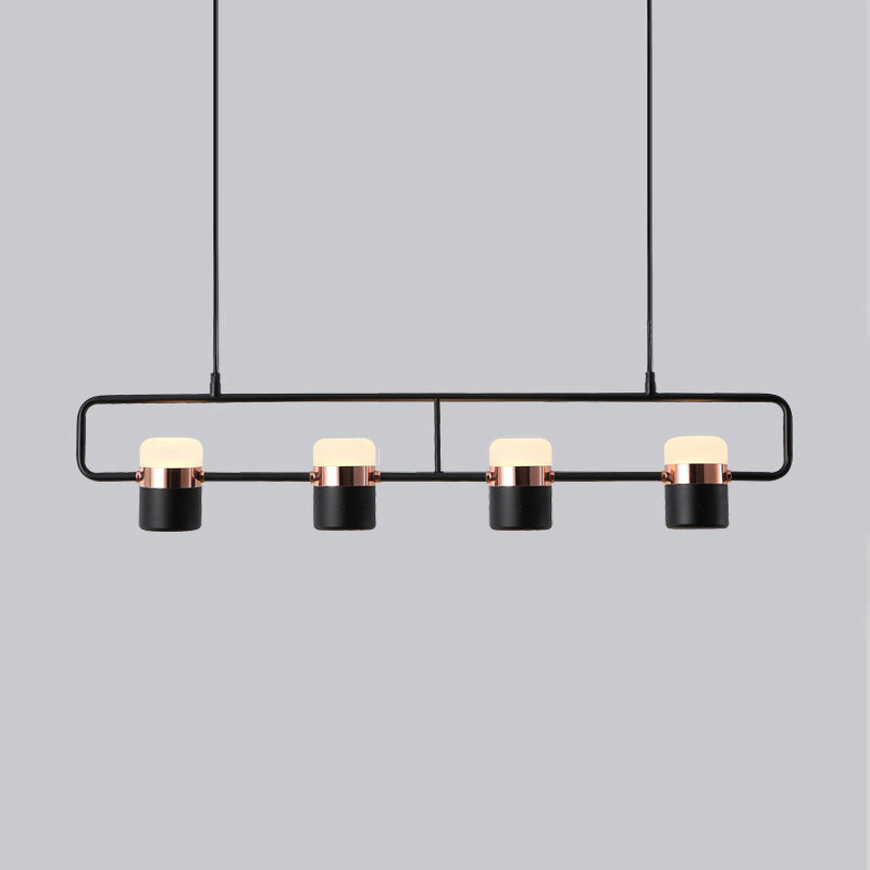 Lampade cilindriche dell'isola moderna lampada lampadario per l'isola multi-testa con ombra acrilica