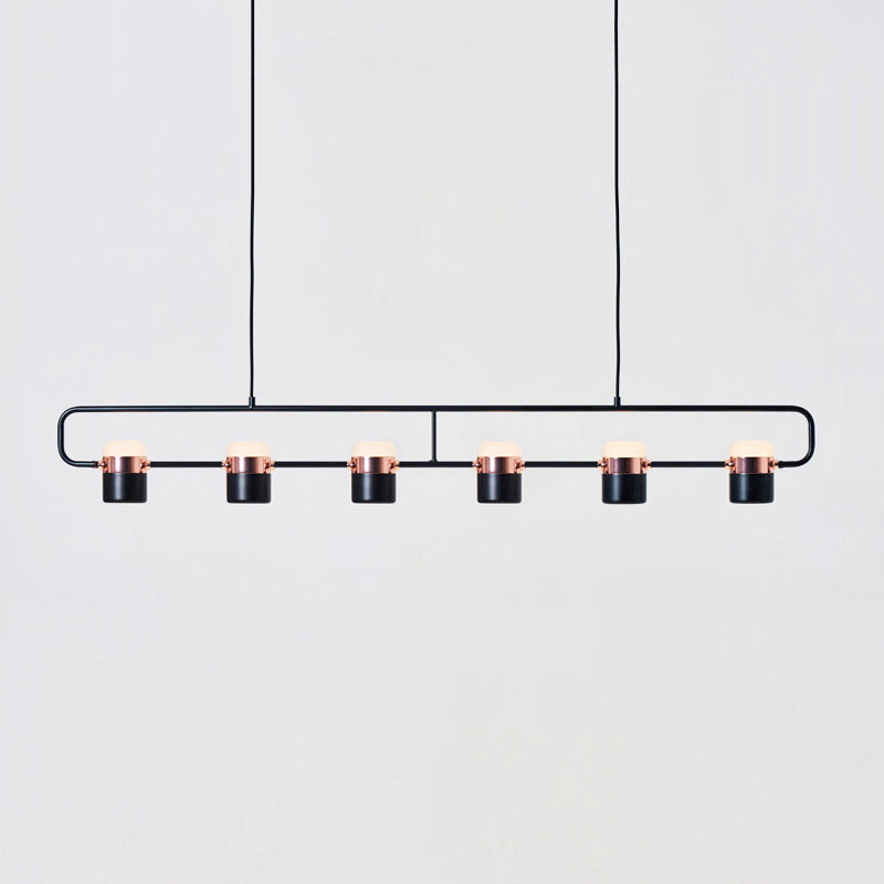 Lampade cilindriche dell'isola moderna lampada lampadario per l'isola multi-testa con ombra acrilica