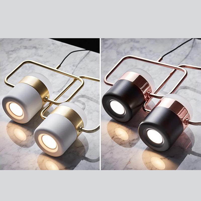 Lampade cilindriche dell'isola moderna lampada lampadario per l'isola multi-testa con ombra acrilica