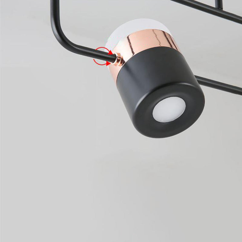 Lampade cilindriche dell'isola moderna lampada lampadario per l'isola multi-testa con ombra acrilica