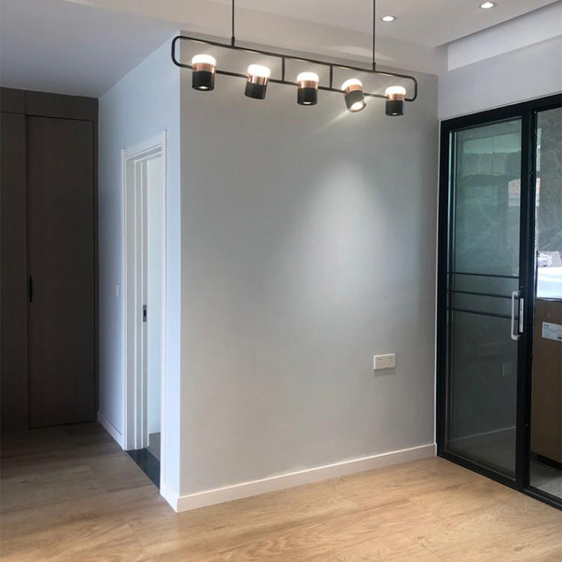 Lampade cilindriche dell'isola moderna lampada lampadario per l'isola multi-testa con ombra acrilica