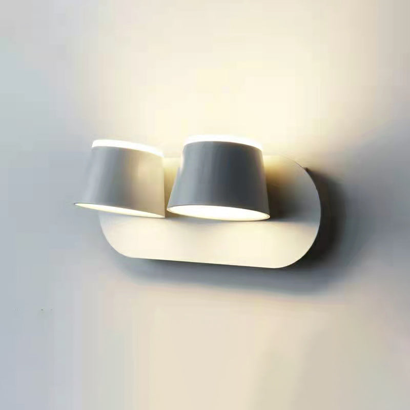 Modern Montaggio Montano Light con ombra acrilica Luce calda Luce in nero in nero/bianco