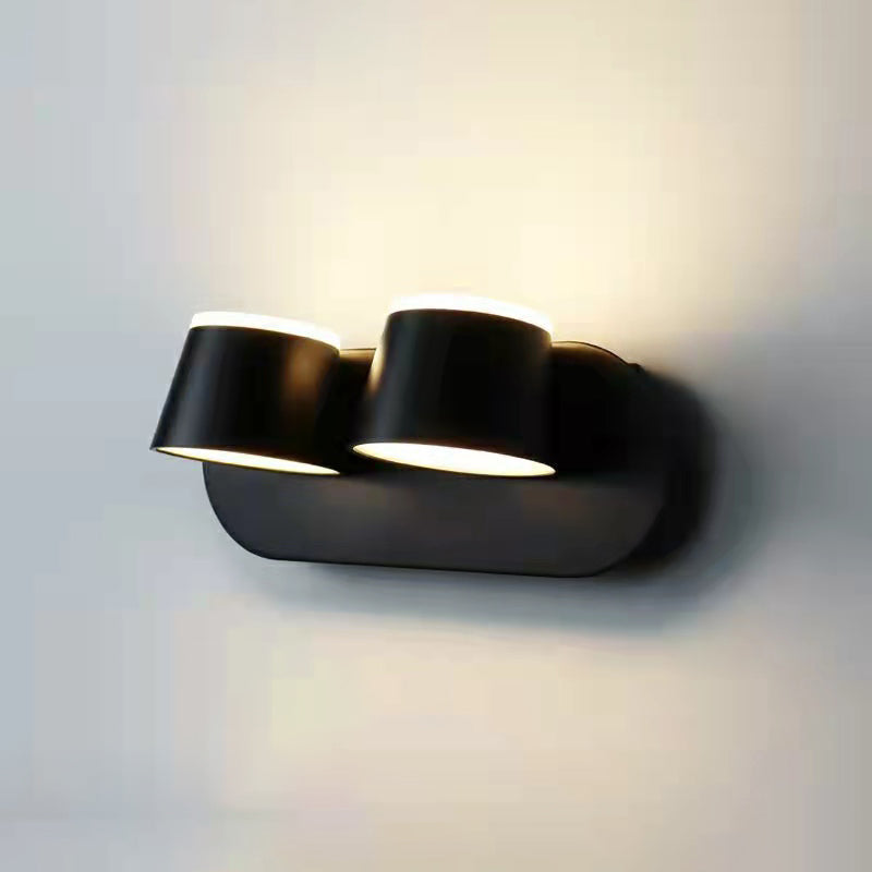 Modern Montaggio Montano Light con ombra acrilica Luce calda Luce in nero in nero/bianco