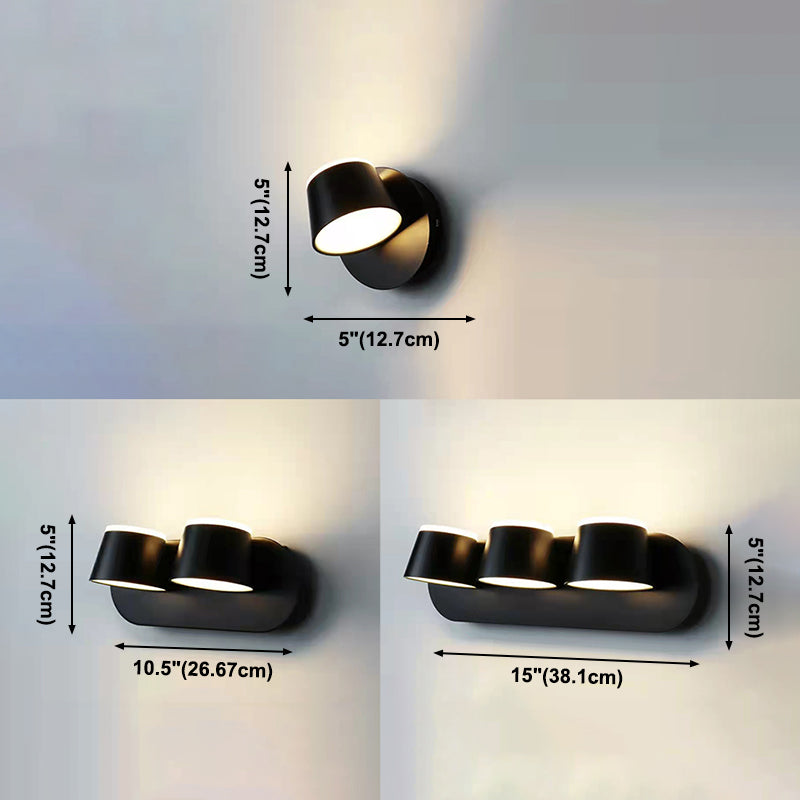 Modern Montaggio Montano Light con ombra acrilica Luce calda Luce in nero in nero/bianco