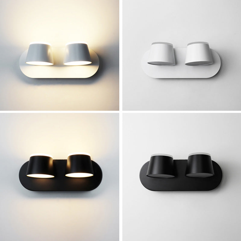 Modern Montaggio Montano Light con ombra acrilica Luce calda Luce in nero in nero/bianco