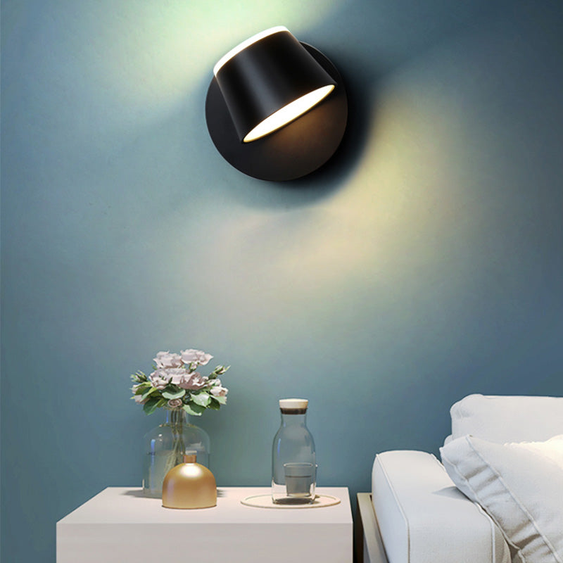 Modern Wall Mount Light with Acrylic Shade Warm Light Sconce Light in Black/White