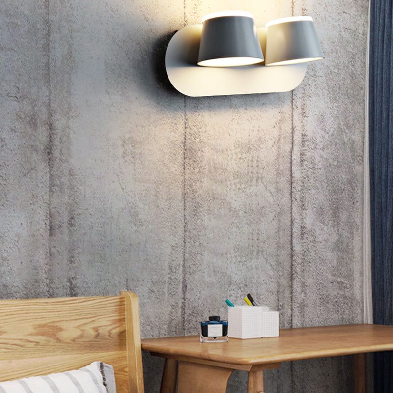 Modern Montaggio Montano Light con ombra acrilica Luce calda Luce in nero in nero/bianco