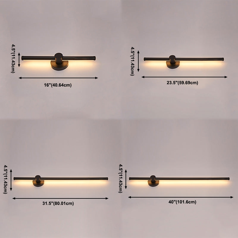 Metalen lineaire wandlicht SCONCES LED HEDENDAAGE WANDELEMUST LICHTBRIJFTE IN ZWART