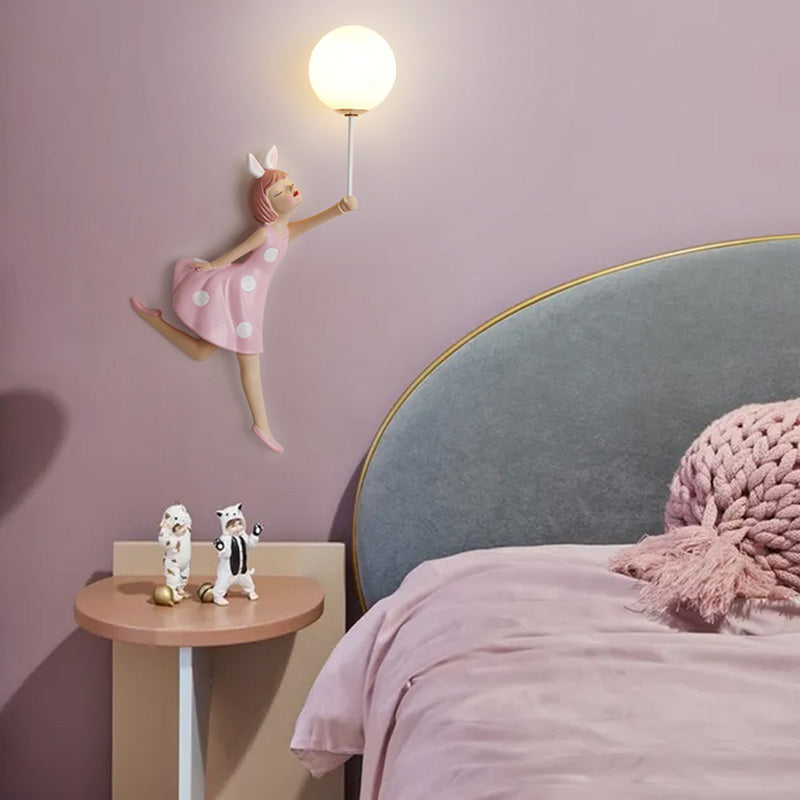 Lovely Little Girl Wall Sconce LED Wall Mounted Light Fixture for Kid Room