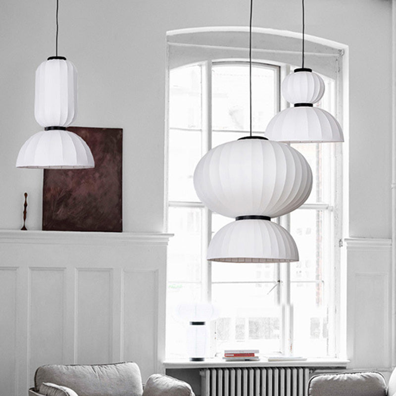 Minimalistischer Stil hängend hängendes leichte Kit weiße Laterne hängende Deckenleuchte mit Stofffarben