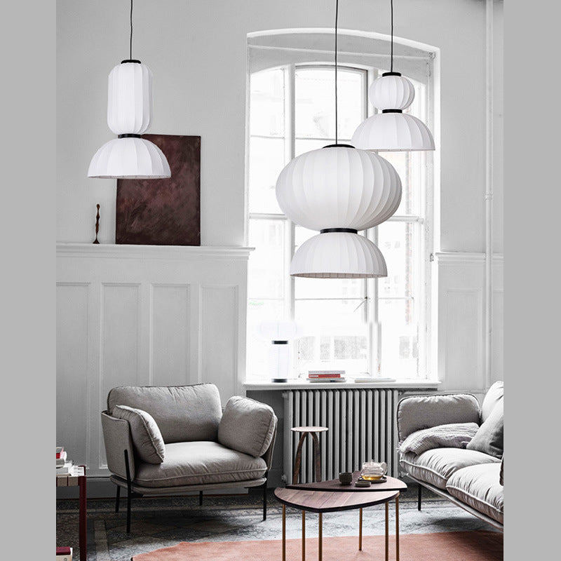 Minimalistischer Stil hängend hängendes leichte Kit weiße Laterne hängende Deckenleuchte mit Stofffarben