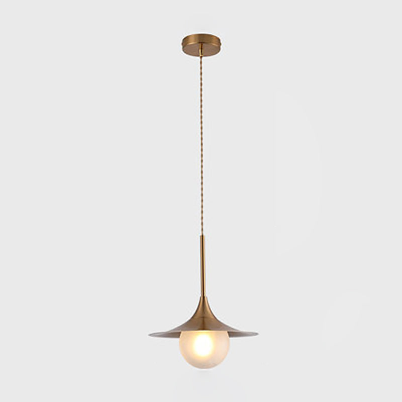 Modern Shaded Hanging Pendant Light Metal Dinning Room Suspended Lighting Fixture in Gold