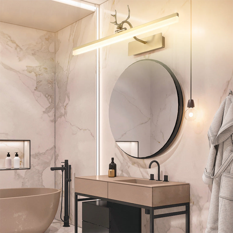 Contemporary Brass Mirror Lighting Fixture Wall Mounted Light Fixture for Bathroom Powder Room