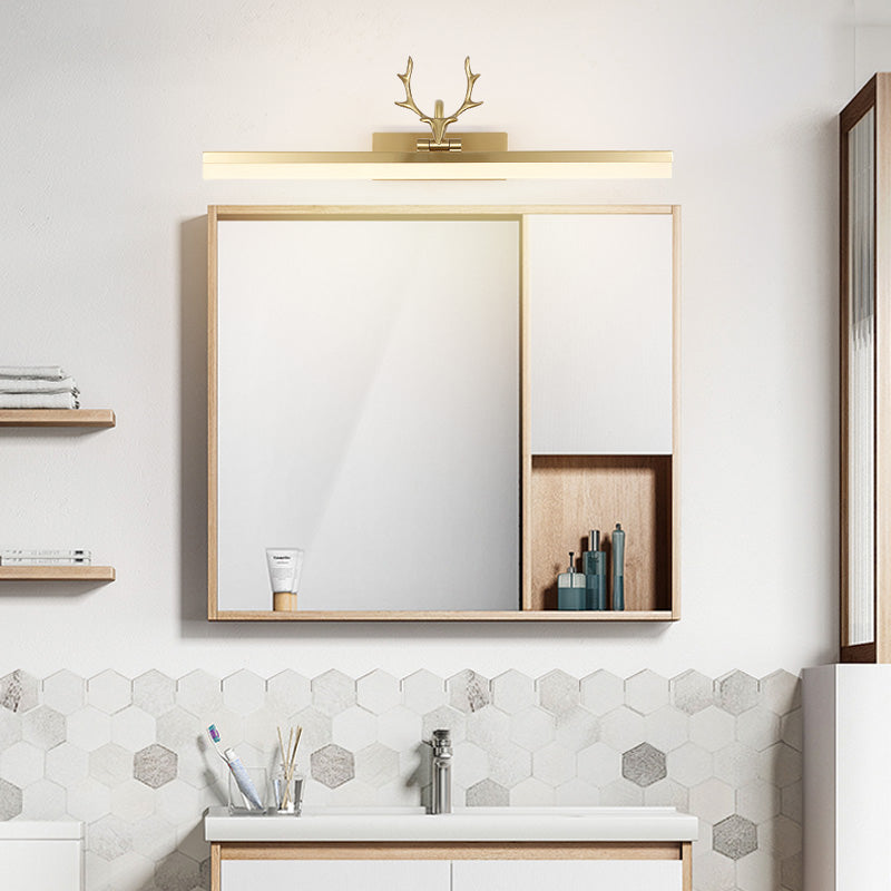 Contemporary Brass Mirror Lighting Fixture Wall Mounted Light Fixture for Bathroom Powder Room