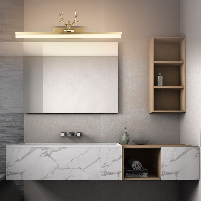 Contemporary Brass Mirror Lighting Fixture Wall Mounted Light Fixture for Bathroom Powder Room