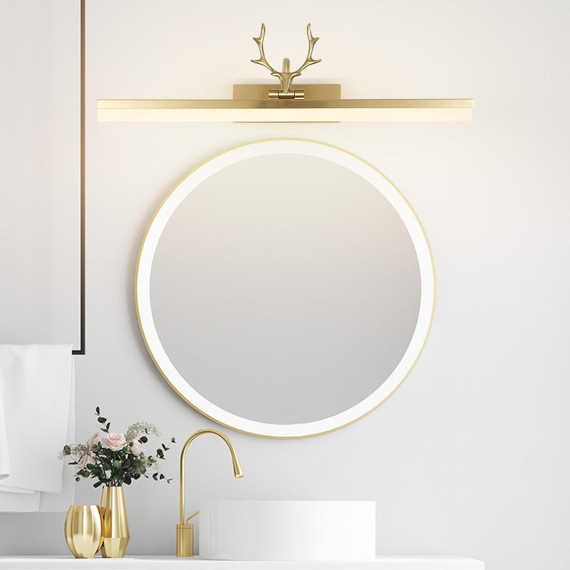 Contemporary Brass Mirror Lighting Fixture Wall Mounted Light Fixture for Bathroom Powder Room