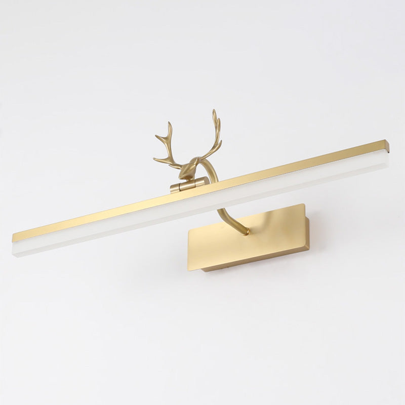 Contemporary Brass Mirror Lighting Fixture Wall Mounted Light Fixture for Bathroom Powder Room