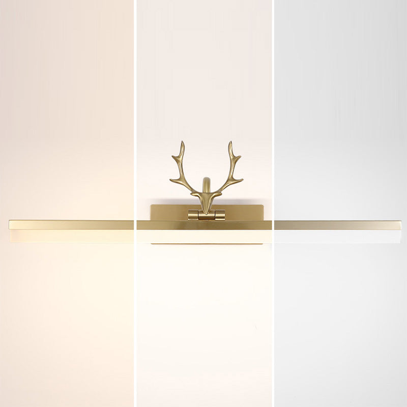 Contemporary Brass Mirror Lighting Fixture Wall Mounted Light Fixture for Bathroom Powder Room