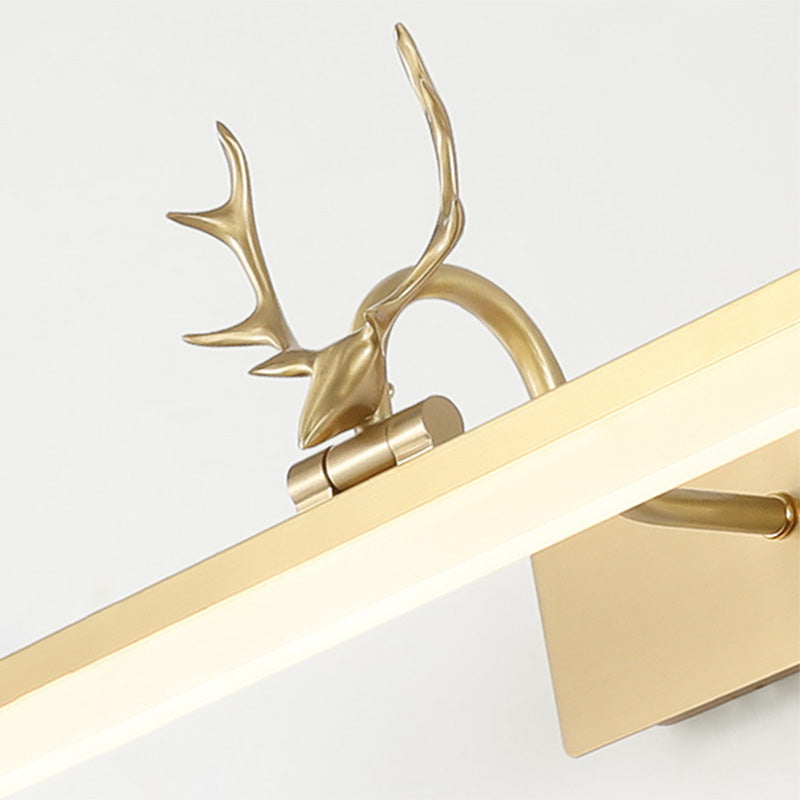 Contemporary Brass Mirror Lighting Fixture Wall Mounted Light Fixture for Bathroom Powder Room