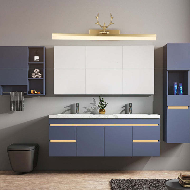 Contemporary Brass Mirror Lighting Fixture Wall Mounted Light Fixture for Bathroom Powder Room