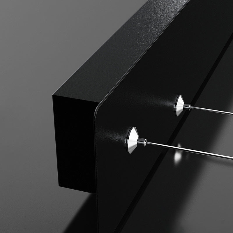 Linear Dinning Room Over Island Lighting Metal LED Modern Hanging Island Light in Black