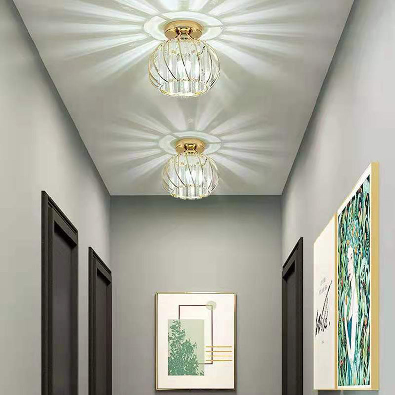 Crystal Globe plafondmontage lichtarmatuur Eenvoudige stijl plafondverlichting voor gangpad