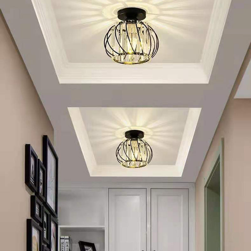 Crystal Globe plafondmontage lichtarmatuur Eenvoudige stijl plafondverlichting voor gangpad