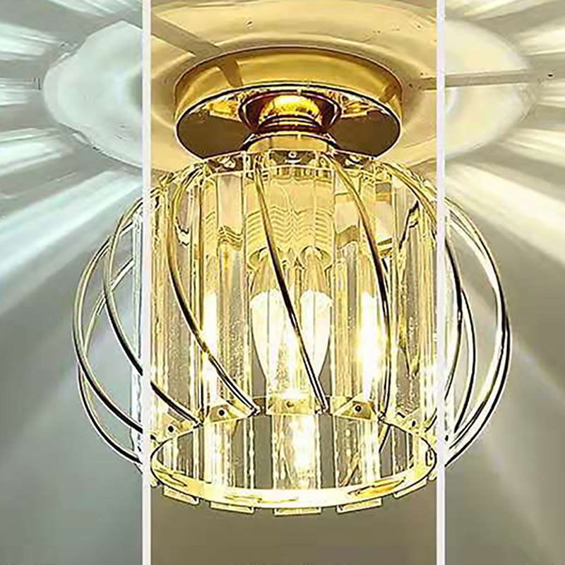 Crystal Globe plafondmontage lichtarmatuur Eenvoudige stijl plafondverlichting voor gangpad