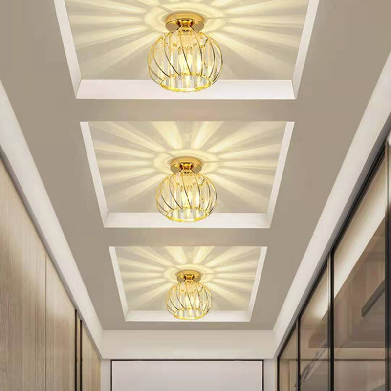 Crystal Globe plafondmontage lichtarmatuur Eenvoudige stijl plafondverlichting voor gangpad