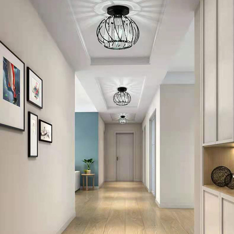 Crystal Globe plafondmontage lichtarmatuur Eenvoudige stijl plafondverlichting voor gangpad