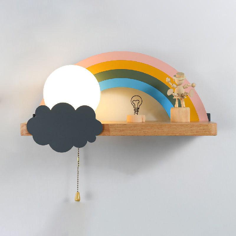 Rainbow Sconce Light Fixtures LED Single Bulb Wall Lamp for Child Room