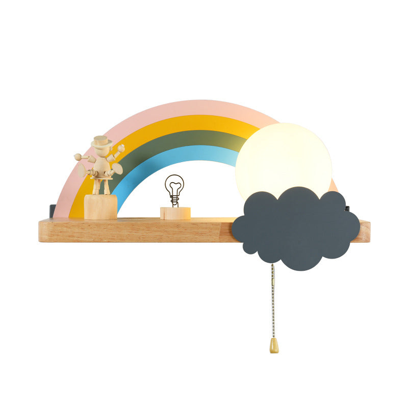 Rainbow Sconce Light Fixtures LED Single Bulb Wall Lamp for Child Room