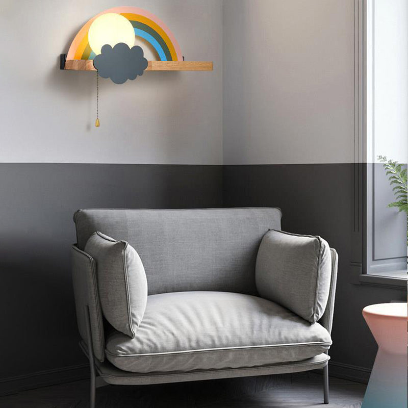 Rainbow Sconce Light Fixtures LED Single Bulb Wall Lamp for Child Room