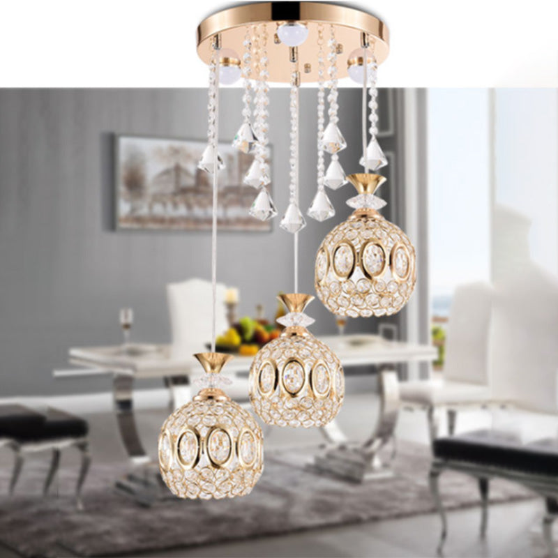 Einfachheit runde Anhänger Deckenleuchte Kristall Esszimmer LED Pendelleuchte Leuchte