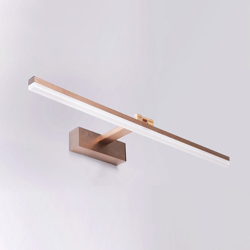 Modernist Single-Bulb Copper Mirror Front Light LED Metallic Wall Mounted Light for Bathroom