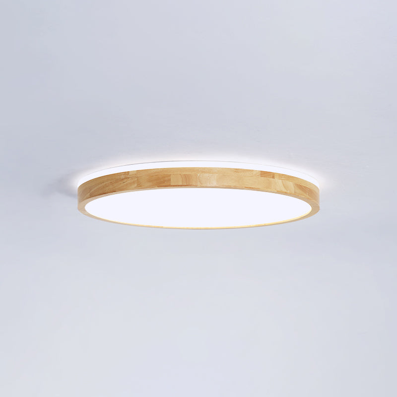 Round Flush Mount Lighting Fixtures Modern 1-Light Beige Flush Mount Lamp with Acrylic Shade