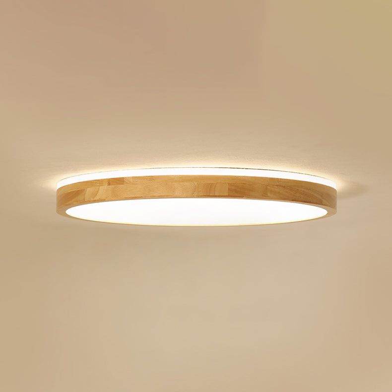 Round Flush Mount Lighting Fixtures Modern 1-Light Beige Flush Mount Lamp with Acrylic Shade