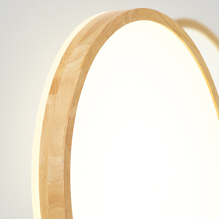 Round Flush Mount Lighting Fixtures Modern 1-Light Beige Flush Mount Lamp with Acrylic Shade